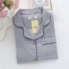Image of Korea Fresh maple leaf pajama sets women 100% gauze cotton long sleeve casual sleepwear women pyjamas summer hot sale 2019