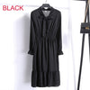 Image of Korean Black Shirt Vestidos Office Polka Dot Vintage Autumn Dresses Women Dresss Pring 2019 Midi Floral Long Sleeve Dress Female