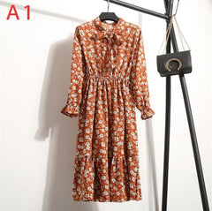 Korean Black Shirt Vestidos Office Polka Dot Vintage Autumn Dresses Women Dresss Pring 2019 Midi Floral Long Sleeve Dress Female