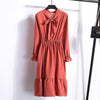 Image of Korean Black Shirt Vestidos Office Polka Dot Vintage Autumn Dresses Women Dresss Pring 2019 Midi Floral Long Sleeve Dress Female