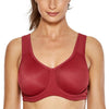 Image of La Isla Women's Max Control Solid High Impact Plus Size Underwire Sports Bra