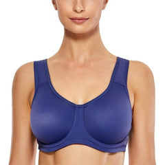 La Isla Women's Max Control Solid High Impact Plus Size Underwire Sports Bra
