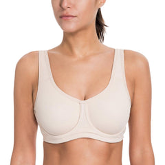 La Isla Women's Max Control Solid High Impact Plus Size Underwire Sports Bra