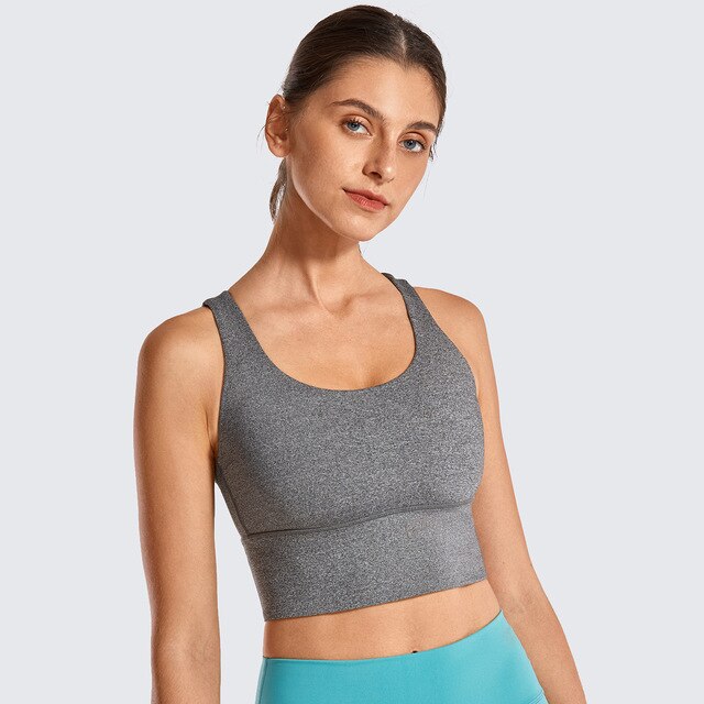 La Isla Women's Medium Support Strappy Back Wirefree Removable Cups Longline Yoga Sports Bra XS S M L XL