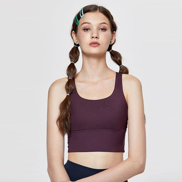 La Isla Women's Medium Support Strappy Back Wirefree Removable Cups Longline Yoga Sports Bra XS S M L XL