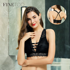 Lace Bralette Backless Wireless Crop Top Sexy 3/4 Cup Floral Bras For Women Fashion Female 6 Colors Padded Underwear Lingerie