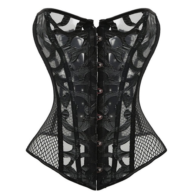 Women Corset Sexy Slim Burlesque Satin Body Shaper Strapless Overbust Plus Size Corset and Bustier  (8)