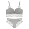 Image of Lace Double Push Up Bra And Panties Sets Longline Plus Size Brassiere Women Black Underwear Sexy Lingerie Set Japanese Rimless