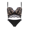 Image of Lace Longline Bras For Women No Underwire Women's Sexy Push Up Bra And Panty Set Plus Size Wireless Comfort Underwear Lingerie