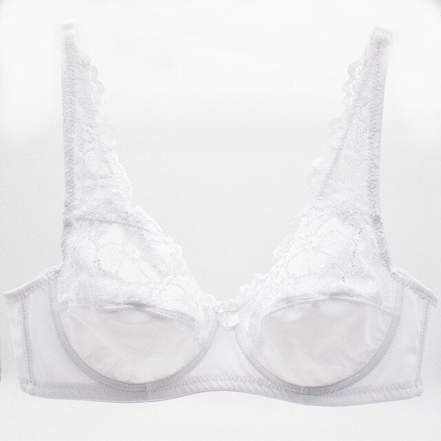 Lace Sexy Bras for women Underwire brassiere Floral Sheer Back Closure Lingerie big siez Bralette 34-46 B C D DD E F Cup bh