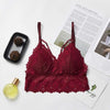 Image of Lace Sheer Triangle Unpadded Bra Crop Tops Sexy Women Floral Sexy Strappy Lingerie Comfy Black Ladies Bras F