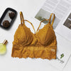 Image of Lace Sheer Triangle Unpadded Bra Crop Tops Sexy Women Floral Sexy Strappy Lingerie Comfy Black Ladies Bras F