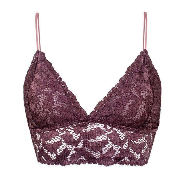 Lace Top Nude Pink Women Floral Lace Bralette Ladies Seamless Intimates Girls Wireless Lingerie Soft Comfortable Brassiere