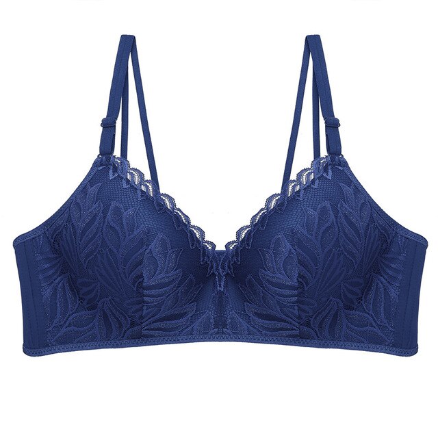 Lace Wireless Bra Sexy Floral Bralette Fashion Comfort Wire Free Bras For Women Deep-V Lace Bra Female Lingerie B C Cup 6 Colors