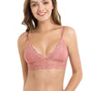Image of Ladies Lace Bralette Bra Top Sexy Halter Lingerie Underwear Intimate Bra 3/4 Cups Crop Top Unlined Soft Bras Translucent
