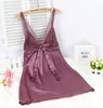 Image of Ladies Sexy Silk Satin Nightgown Lace Nightdress Sleeveless Nighties V-neck Night dress Summer Sleep Dress Nightwear For Women