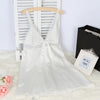 Image of Ladies Sexy Silk Satin Nightgown Lace Nightdress Sleeveless Nighties V-neck Night dress Summer Sleep Dress Nightwear For Women