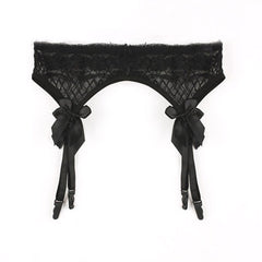 Ladies Sheer Intimates Female Stockings Set Sexy Lingerie Hot Lace Top Thigh High Stockings+Garter Belt+G-string Sexy Underpants