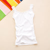 Image of Ladies Slim Vest Top Women Clothes Breathable Knitted Tank Top Classic Undershirt Round Neck Lace Straps Black Shirt
