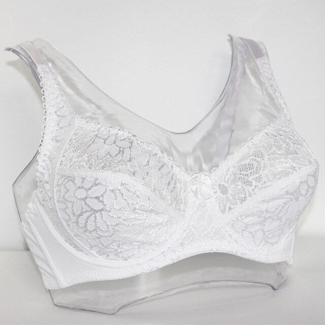 Large Size Bras For Women Underwired Lace Bra Ultra-thin perspective Bralette Sexy Lingerie Jacquard Non Padded Lace Sheer Bra BH