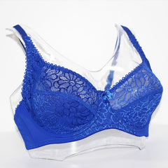 Large Size Bras For Women Underwired Lace Bra Ultra-thin perspective Bralette Sexy Lingerie Jacquard Non Padded Lace Sheer Bra BH