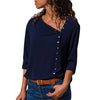 Image of Leisure Blouse 2019 Fashion Long Sleeve Women Blouses and Tops Skew Collar Solid Office Shirt Casual Tops Blusas Chemise Femme