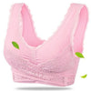 Image of Lingerie Lace Solid Color Cross Side Buckle Without Rims Gathered Sports Underwear Sleep Bra New