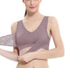 Image of Lingerie Lace Solid Color Cross Side Buckle Without Rims Gathered Sports Underwear Sleep Bra New