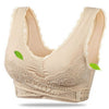 Image of Lingerie Lace Solid Color Cross Side Buckle Without Rims Gathered Sports Underwear Sleep Bra New
