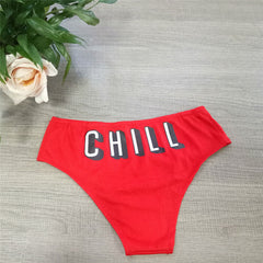 Lingerie Underwear Thongs G-string Bottom Chill Letter Printed Brazilian Intimates Panties Briefs Short Women Knickers