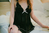 Image of Lisacmvpnel  Net Yarn Sexy Women Nightgown+Pantie Set Deep V Lace Women Sleepwear