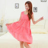 Image of Loose Nightgown Navy Blue Nightdress Cotton Sleepwear Women Nightwear Summer Home Dress Gown Sexy Sleep Shirt Nightshirt L-XXL