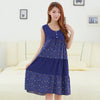 Image of Loose Nightgown Navy Blue Nightdress Cotton Sleepwear Women Nightwear Summer Home Dress Gown Sexy Sleep Shirt Nightshirt L-XXL