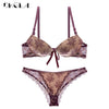 Image of Luxury Printing Underwear Set Women Bow Fashion Red Push Up Bra Panties Sets Sexy Lingerie Embroidery Lace Bra Set Cotton Thick