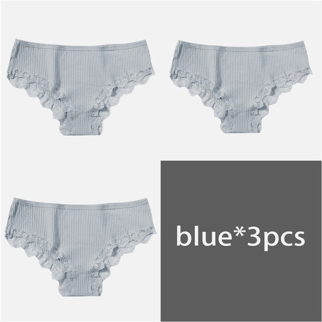 M-XL Women's Panties 3Pcs/Set Cotton Solid Color Girl Briefs Sexy Lingerie Female Underwear Ladies Underpants Women Intimate New