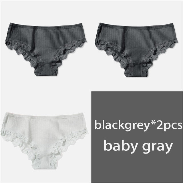 M-XL Women's Panties 3Pcs/Set Cotton Solid Color Girl Briefs Sexy Lingerie Female Underwear Ladies Underpants Women Intimate New