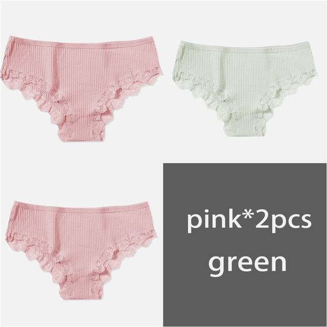 M-XL Women's Panties 3Pcs/Set Cotton Solid Color Girl Briefs Sexy Lingerie Female Underwear Ladies Underpants Women Intimate New