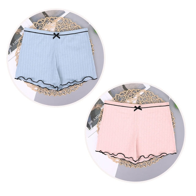 Maidy 2Pieces/Pack Summer Women Cotton Safety Short Pants Ladies Knickers For Female Boyshort Boxer Under Skirt Safety Panty
