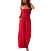 Image of Maxi Dress Tube Top Womens Bandeau Holiday Off Shoulder Long Dress Ladies Summer New Fashion Solid Sundress Vestidos Robe Femme