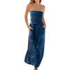 Image of Maxi Dress Tube Top Womens Bandeau Holiday Off Shoulder Long Dress Ladies Summer New Fashion Solid Sundress Vestidos Robe Femme