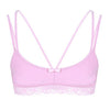 Image of Mens Sissy Bra Hot Sexy Lingerie Wire-free Open Cup Bra Underbust Bralette Lace Hem Strappy Hot Bra Top Exotic Underwear for Sex