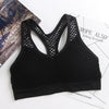 Image of Mesh Sports Bra Hollow Out Sport Top Seamless Fitness Yoga Bras Women Gym Top Padded Running Vest Shockproof Push Up Crop Top