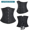 Image of Burvogue Underbust Steampunk Corset Waist Control Gothic Corsets Cincher with Curved Hem Bustiers Embroidery Short Waist Trainer  (11)