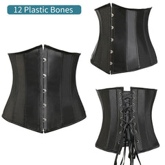 Burvogue Underbust Steampunk Corset Waist Control Gothic Corsets Cincher with Curved Hem Bustiers Embroidery Short Waist Trainer  (11)