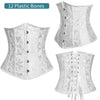 Image of Burvogue Underbust Steampunk Corset Waist Control Gothic Corsets Cincher with Curved Hem Bustiers Embroidery Short Waist Trainer  (11)