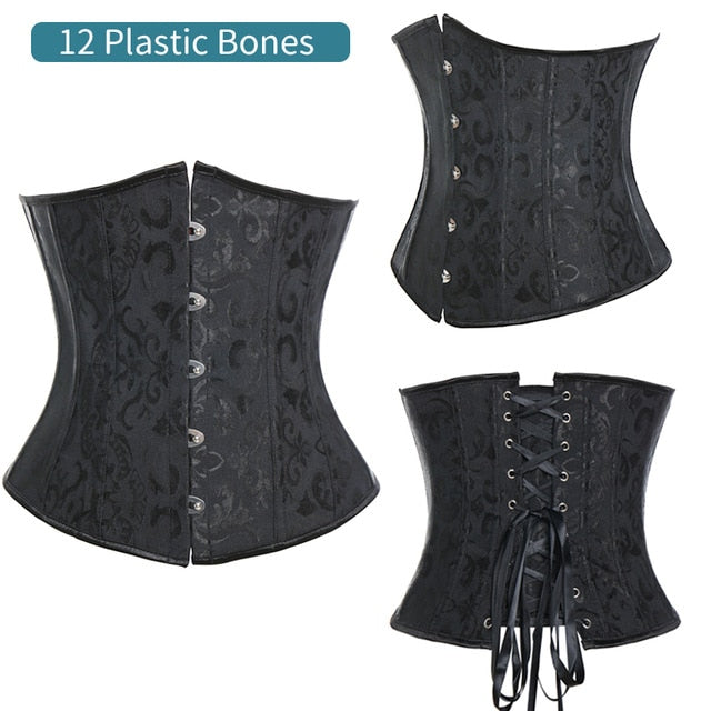 Miss Moly Gothic Underbust Sexy Corset and Waist Cincher Bustiers Top Workout Body Shaper Belt Plus Size Lingerie Corselet S-6XL