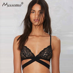 Missomo Plus Size Floral Lace Push Up Longline Wire Free Single Bra VS Lingerie