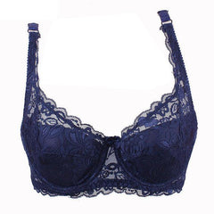 Mozhini Fashion push up bra Sexy Lady Sexy Underwear Full Coverage Minimizer Non Padded Lace Sheer Bra big 32-40 BC Cup sexy bra