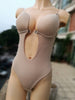 Image of NINGMI Party Dress Bodysuit Underwear Women Body Shaper Slips Backless Bra G-string Waist Trainer U Plunge Underdress Shapewear