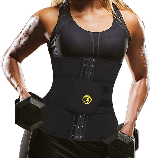 NINGMI Slimming Waist Trainer for Women Neoprene Sauna Suit Sport Shirt Weight Loss Modeling Belt Strap with Pocket Body Shapers